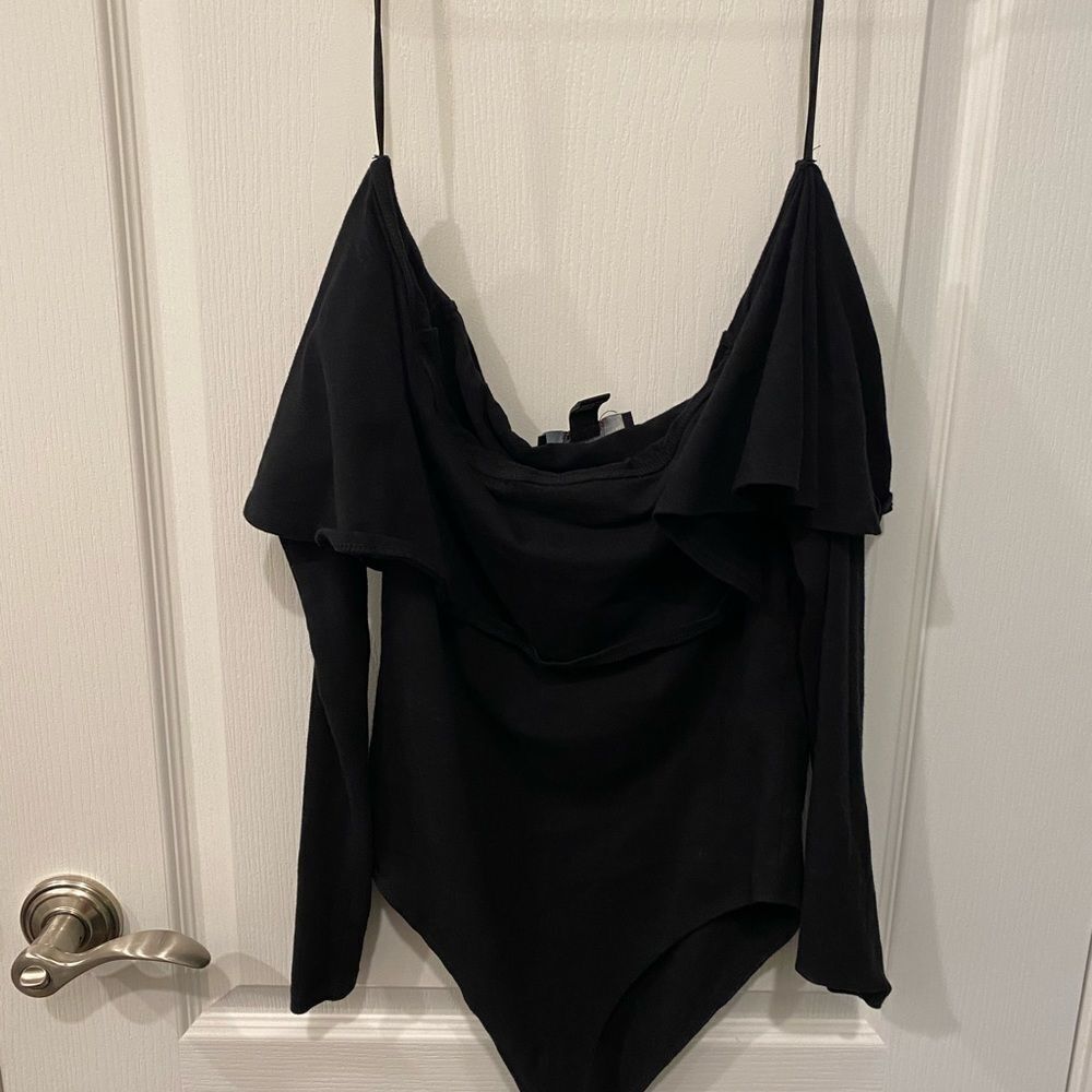 Worn once Forever 21 long sleeve ruffle bodysuit - Picture 2 of 4